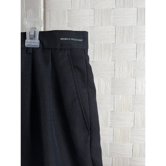 VICTORIO CUTURE Mens Black Wrinkle Resistant Pleated Dress Pants 44x32 Polyester - Picture 3 of 4